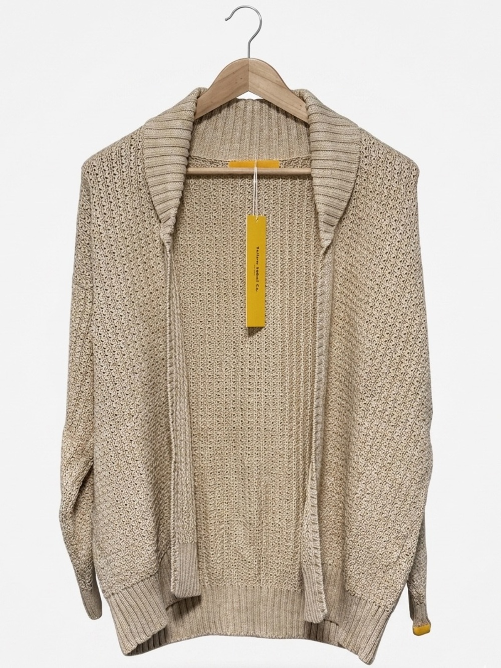 Yellow The Label Co. Amalfi Cardigan Honey Beige Small NWT Chunky Knit